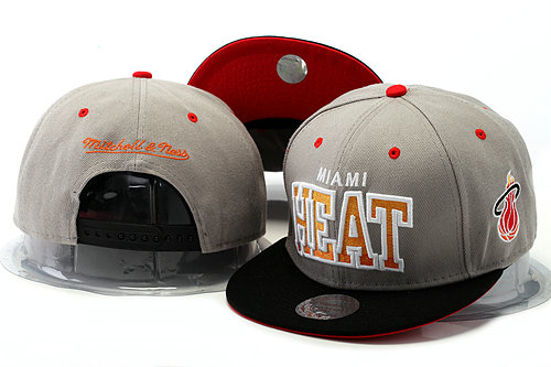 Miami Heat Grey Snapback Hat YS 0528